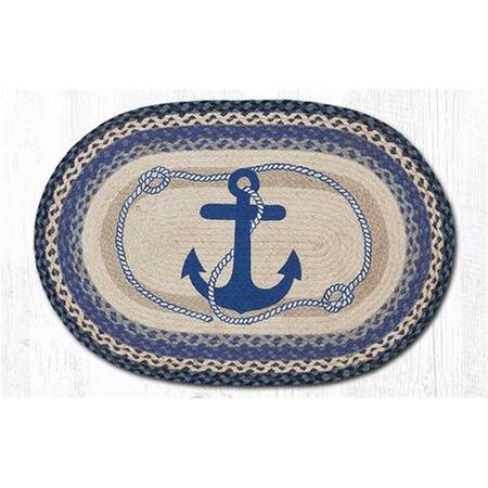 CAPITOL IMPORTING CO Area Rugs, 5 X 8 Ft. Jute Oval Anchor Patch 88-58-443A